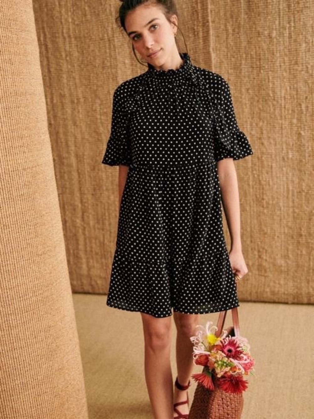 Sézane Ninon dress - Black/White